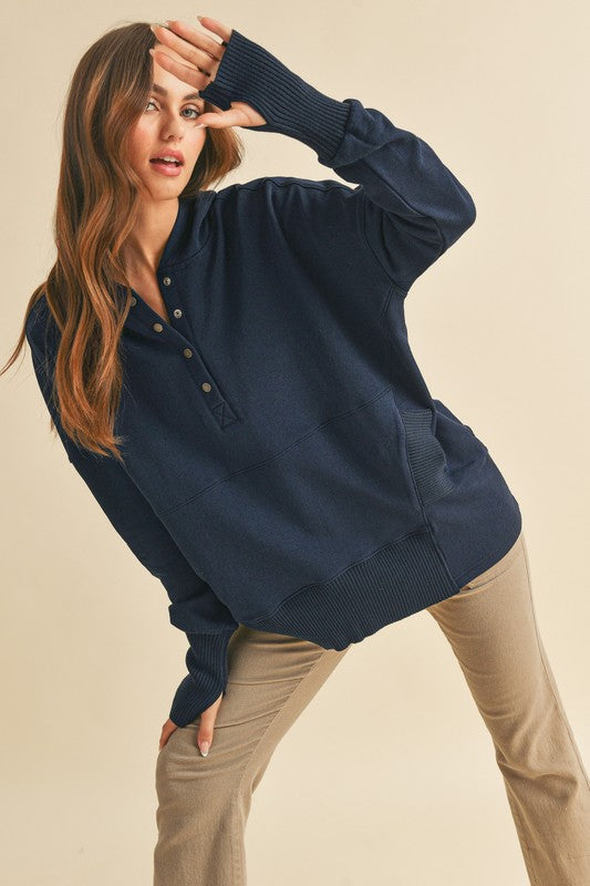 Aemi + Co Vivi Pullover Oversized Hooded Tunic Sweatshirt in 9 Colors