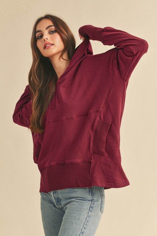 Aemi + Co Vivi Pullover Oversized Hooded Tunic Sweatshirt in 9 Colors