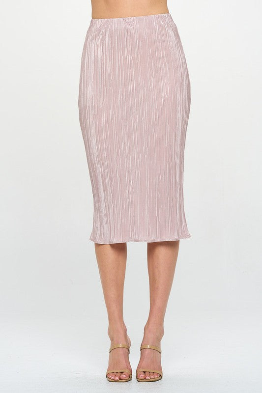 Renee C Plisse Midi Skirt