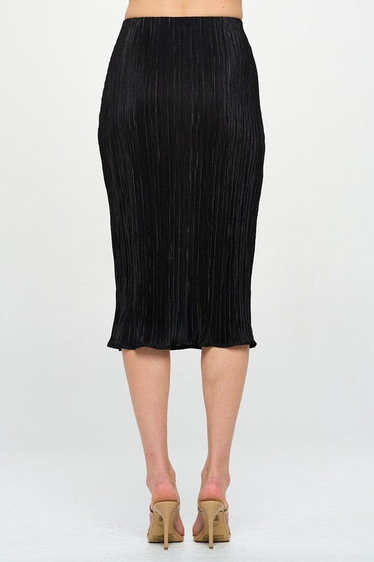 Renee C Plisse Midi Skirt