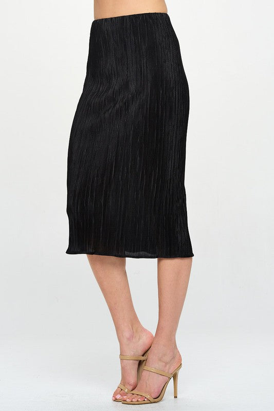 Renee C Plisse Midi Skirt