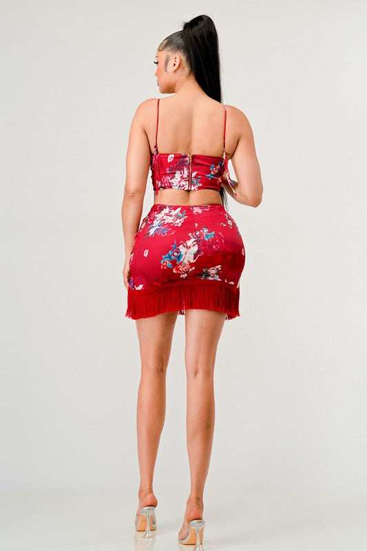 ATHINA Kimono Floral Print Mini Dress