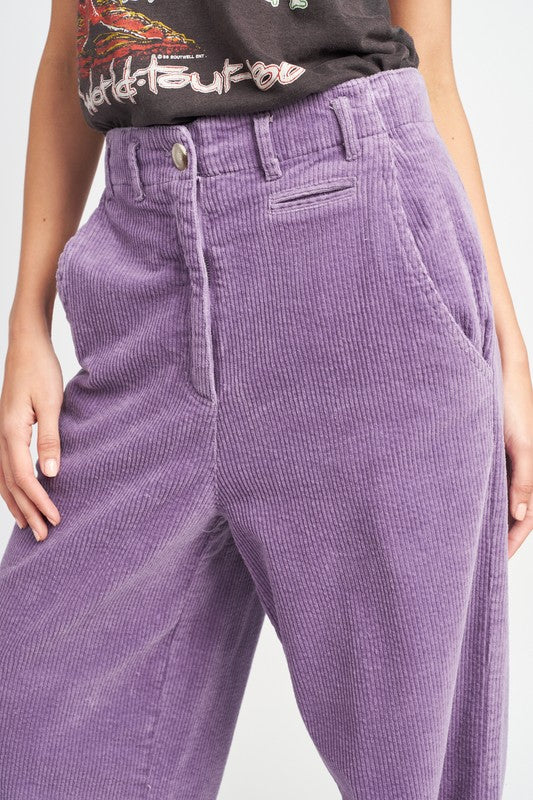 EMORY PARK WIDE LEG CORDUROY PANTS WITH POCKETS