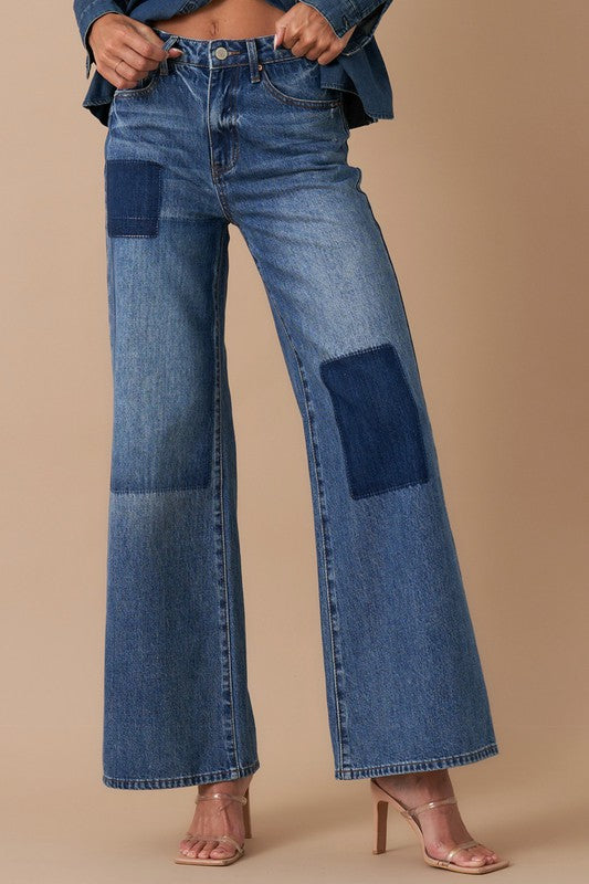 Insane Gene Relaxed Patchwork Wide Leg Jeans