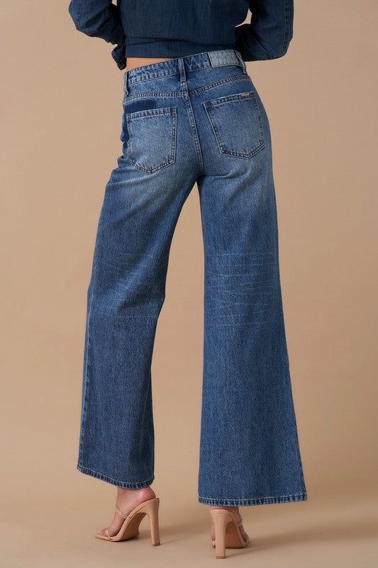 Insane Gene Relaxed Patchwork Wide Leg Jeans