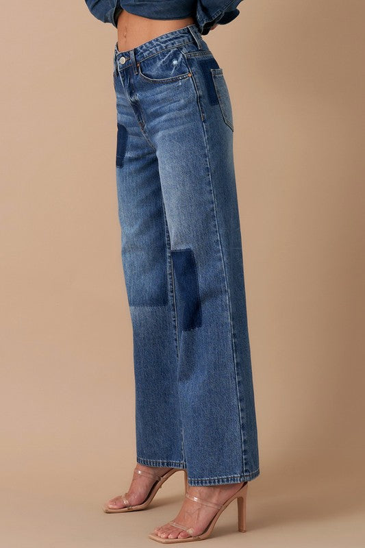 Insane Gene Relaxed Patchwork Wide Leg Jeans