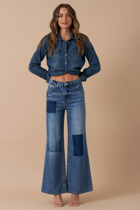 Insane Gene Relaxed Patchwork Wide Leg Jeans