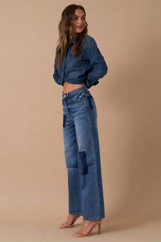 Insane Gene Relaxed Patchwork Wide Leg Jeans