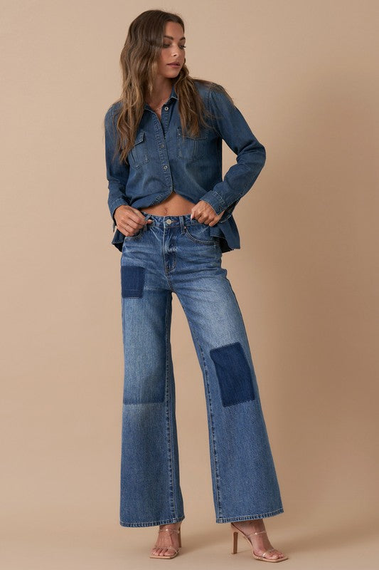 Insane Gene Relaxed Patchwork Wide Leg Jeans