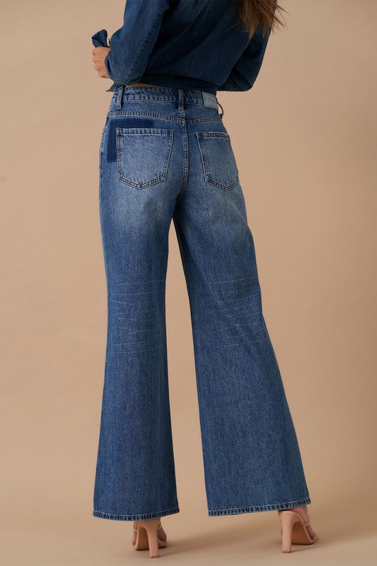 Insane Gene Relaxed Patchwork Wide Leg Jeans