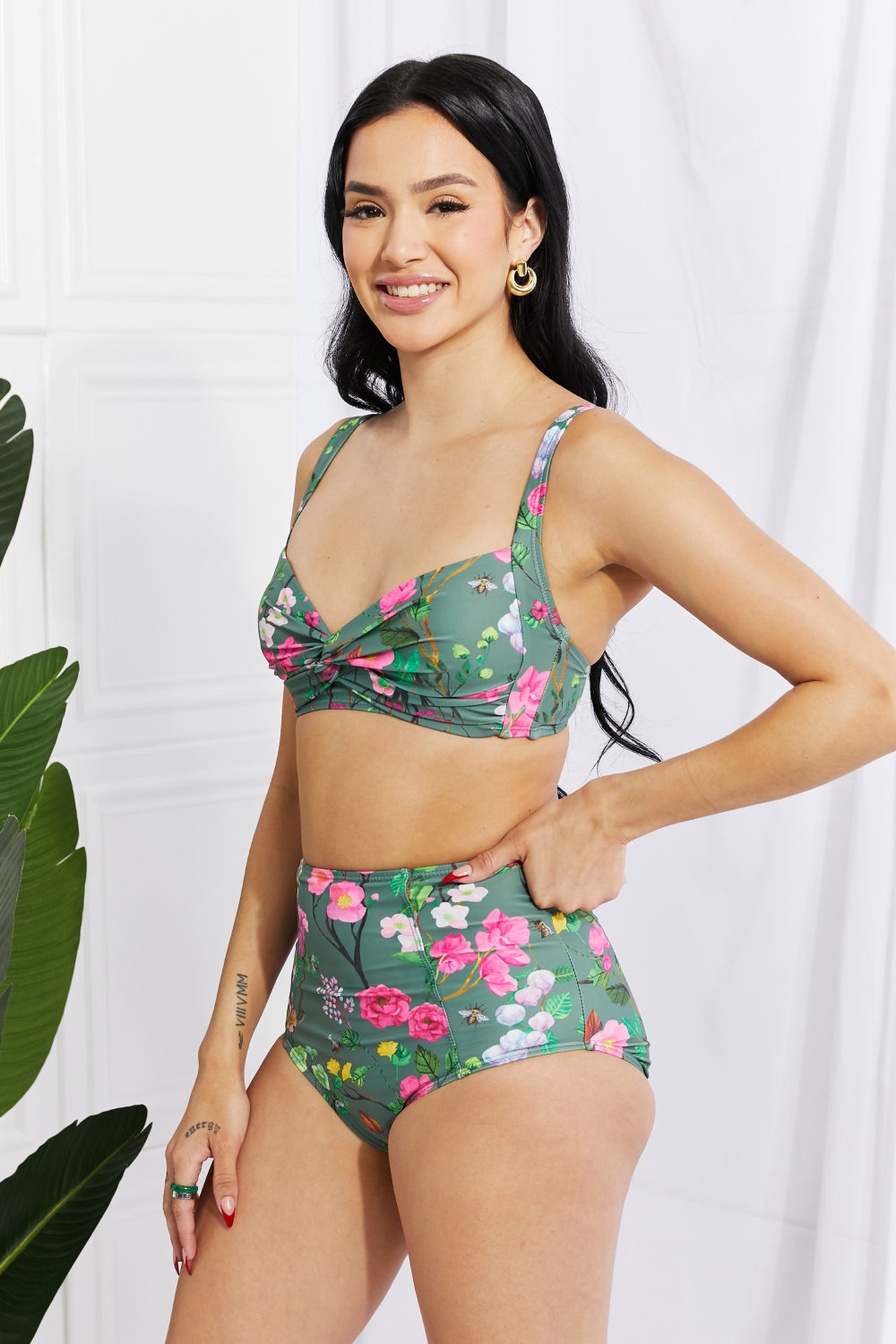 Marina West Swim Two-Piece Twist High-Rise Bikini Swimsuit