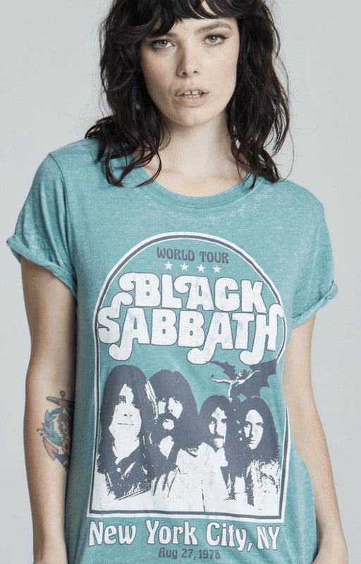 Recycled Karma Black Sabbath World Tour Burnout Graphic Tee