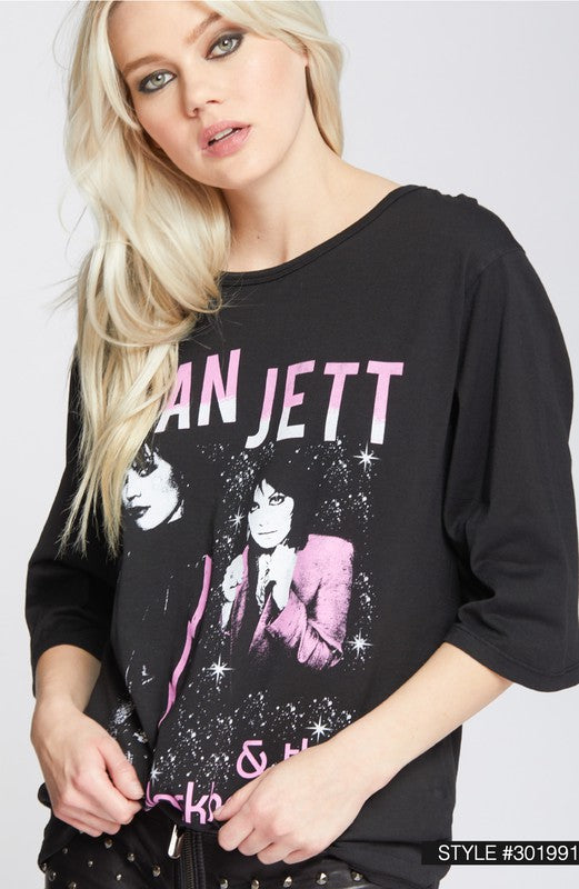 Recycled Karma "Joan Jett & The Blackhearts" Oversized Half Sleeve Graphic Tee