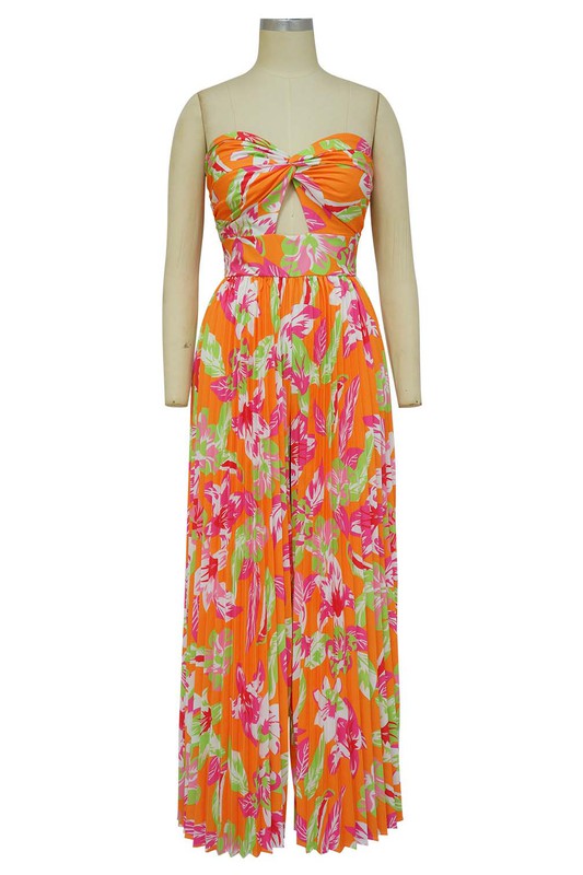 BY CLAUDE STRAPLESS FLORAL JUMPSUIT