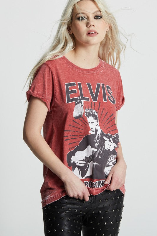 Recycled Karma "Sun Records X Elvis" Vintage Washed Distressed Graphic Tee