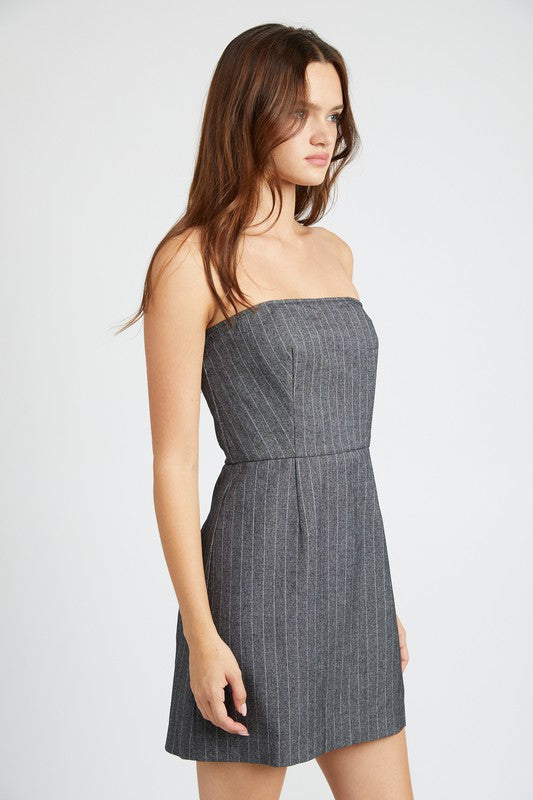 EMORY PARK PINSTRIPE TUBE MINI DRESS IN 2 COLORS