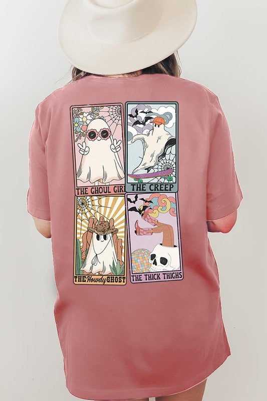 Color Bear UNISEX Halloween Ghosts Tarot Cards Graphic Tee in 20 Colors