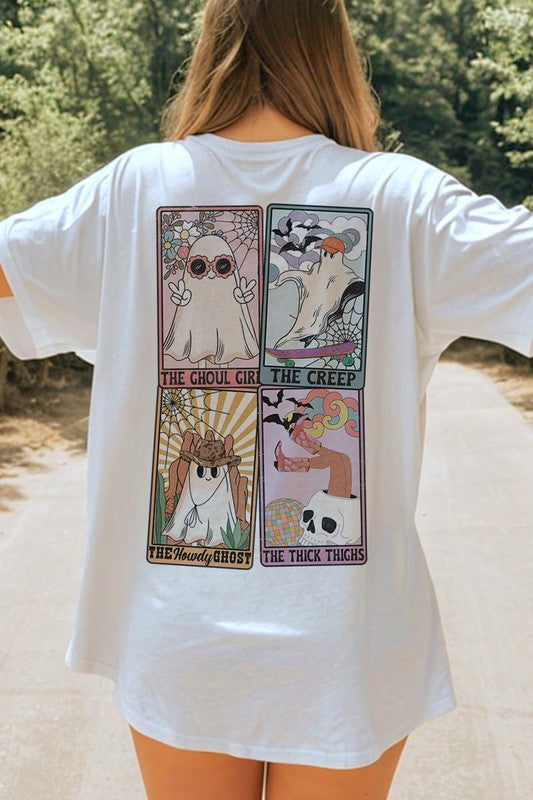 Color Bear UNISEX Halloween Ghosts Tarot Cards Graphic Tee in 20 Colors