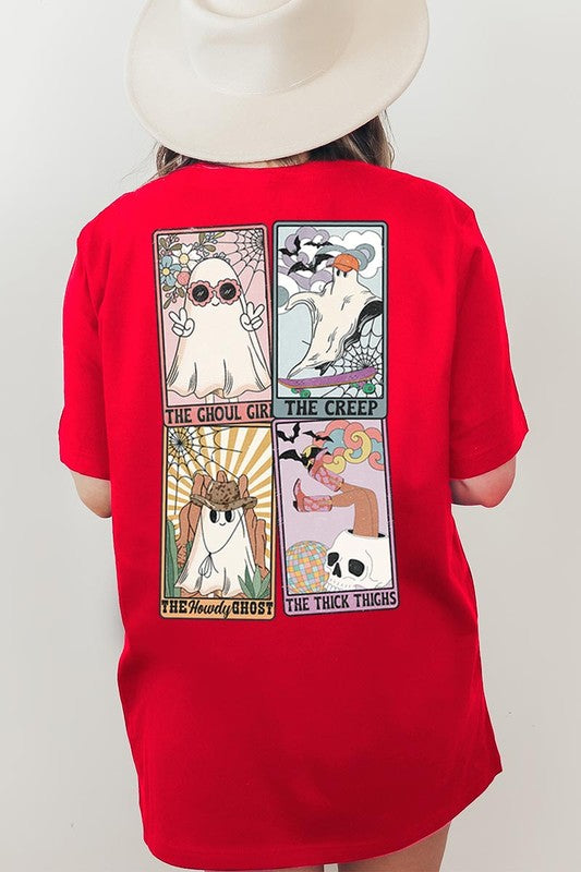 Color Bear UNISEX Halloween Ghosts Tarot Cards Graphic Tee in 20 Colors