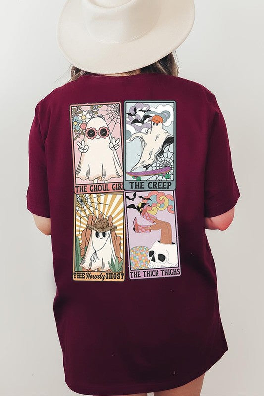 Color Bear UNISEX Halloween Ghosts Tarot Cards Graphic Tee in 20 Colors