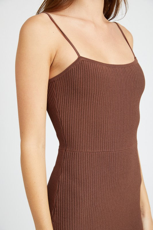 EMORY PARK BODYCON RIB KNIT CAMI MAXI DRESS IN 2 COLORS