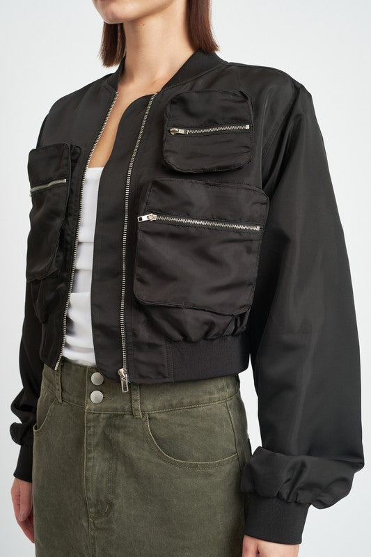 Emory Park Cropped Bomber Jacket in 2 Colors