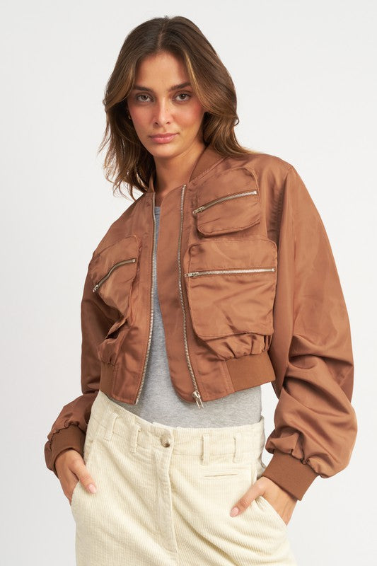 Emory Park Cropped Bomber Jacket in 2 Colors