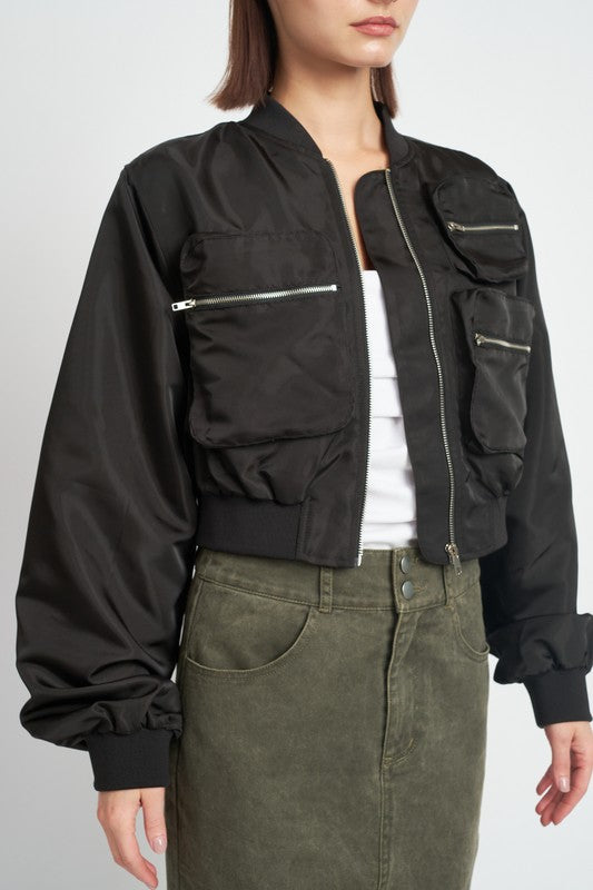 Emory Park Cropped Bomber Jacket in 2 Colors