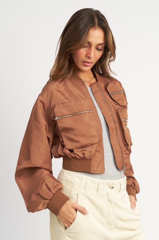 Emory Park Cropped Bomber Jacket in 2 Colors