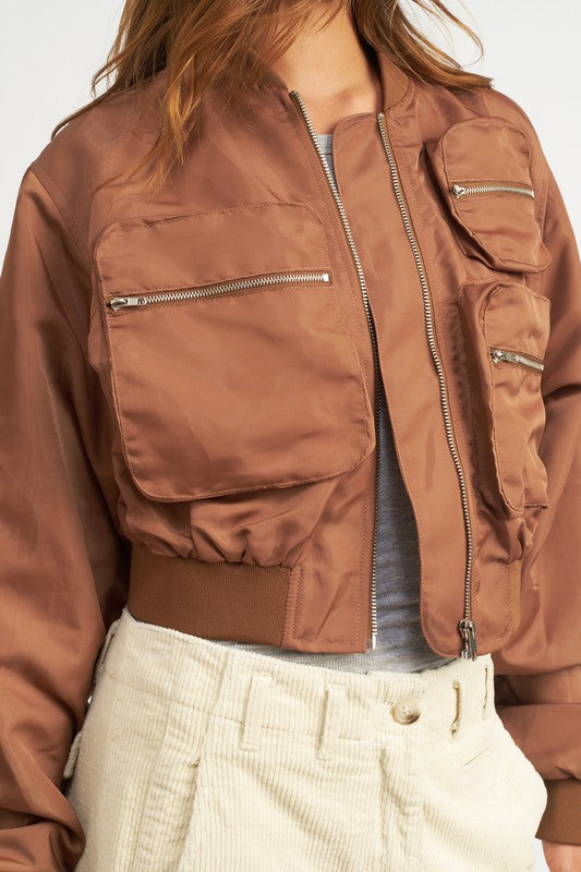 Emory Park Cropped Bomber Jacket in 2 Colors