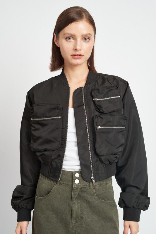 Emory Park Cropped Bomber Jacket in 2 Colors