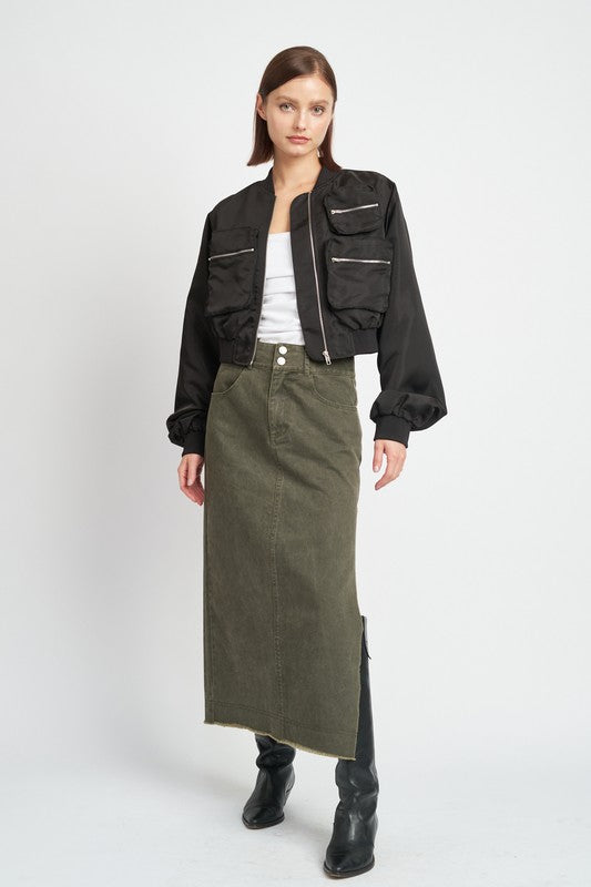 Emory Park Cropped Bomber Jacket in 2 Colors