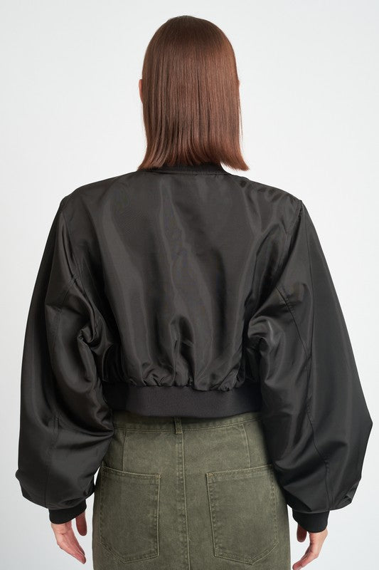 Emory Park Cropped Bomber Jacket in 2 Colors