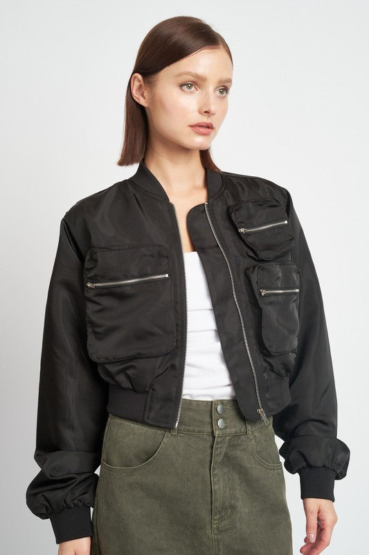 Emory Park Cropped Bomber Jacket in 2 Colors