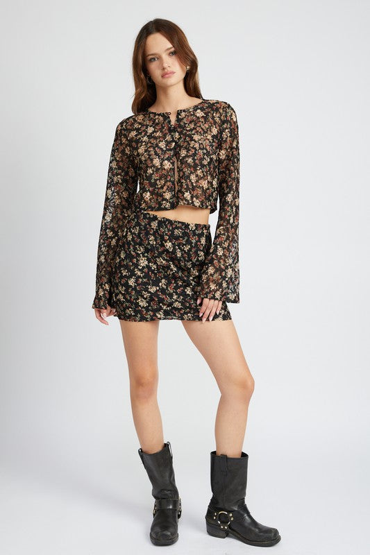 EMORY PARK LACE EMBROIDERY MINI SKIRT