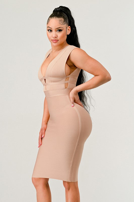 ATHINA NATURALLY CHIC BANDAGE DRESS