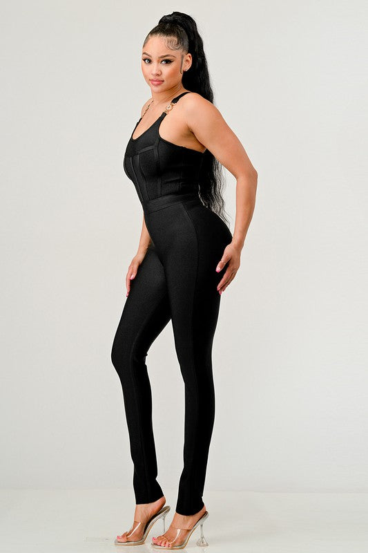 ATHINA BODYCON BANDAGE JUMPSUIT