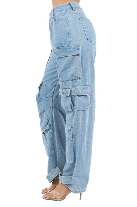 BY CLAUDE CARGO DENIM PANTS