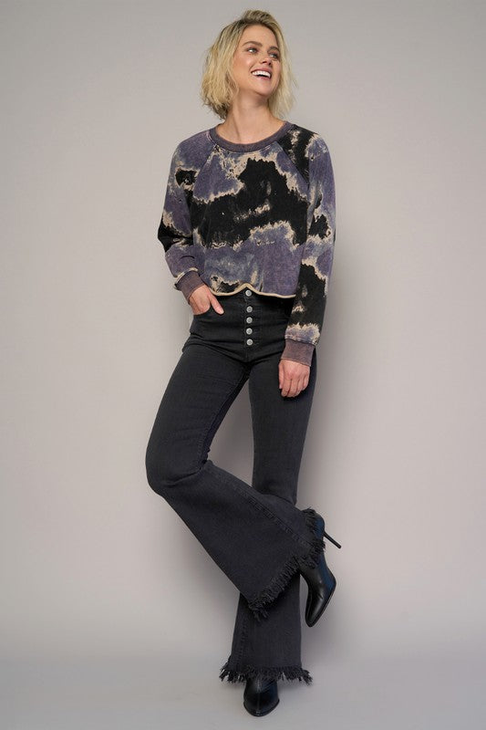 Insane Gene Button Fly Shaggy Flare Hem Jeans