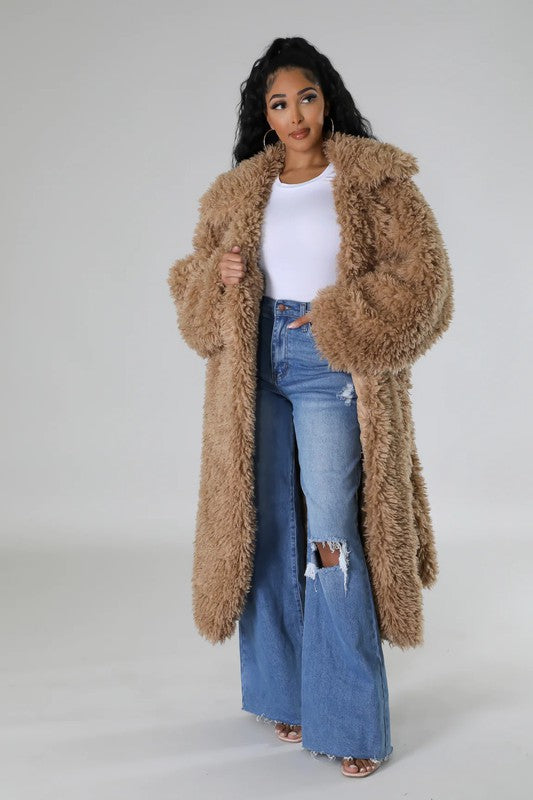 ATHINA Faux Fur Fuzzy Teddy Coat in 2 Colors