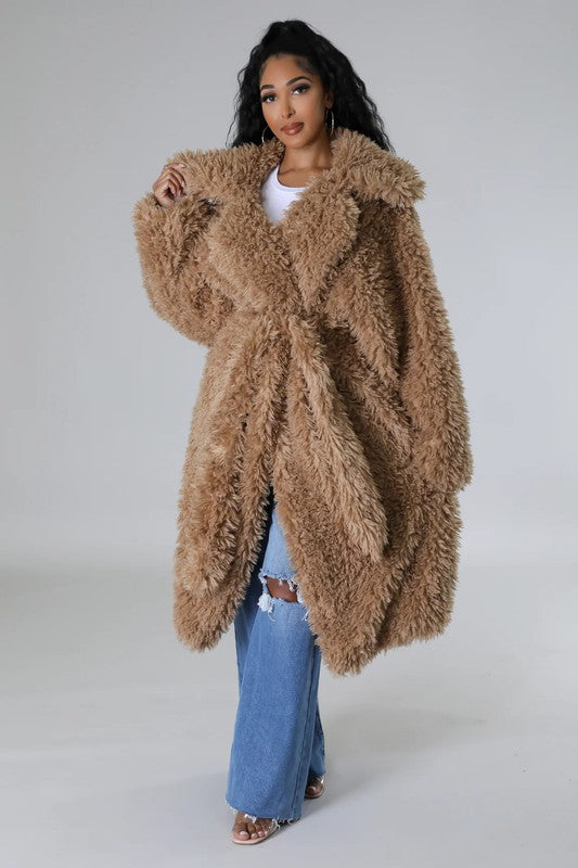 ATHINA Faux Fur Fuzzy Teddy Coat in 2 Colors