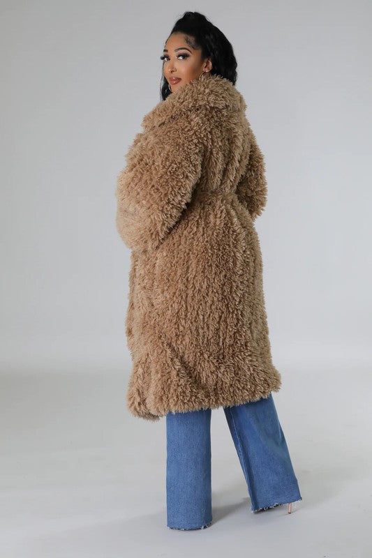 ATHINA Faux Fur Fuzzy Teddy Coat in 2 Colors