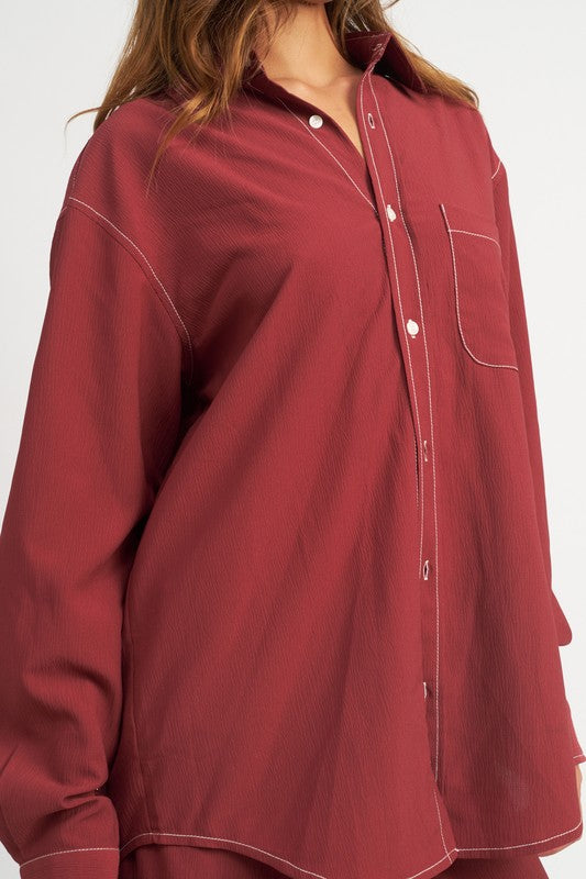 EMORY PARK CONTRAST STITCH BUTTON DOWN SHIRT