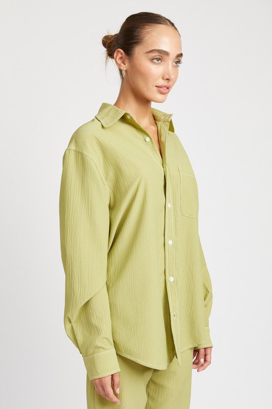 EMORY PARK CONTRAST STITCH BUTTON DOWN SHIRT