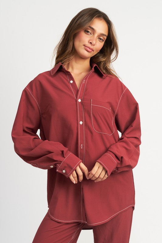 EMORY PARK CONTRAST STITCH BUTTON DOWN SHIRT