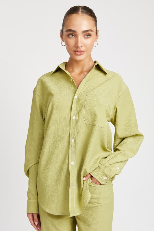 EMORY PARK CONTRAST STITCH BUTTON DOWN SHIRT