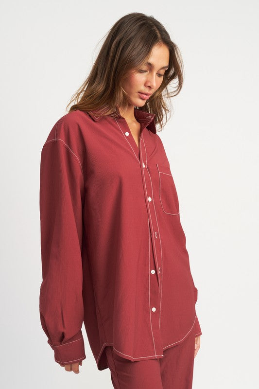 EMORY PARK CONTRAST STITCH BUTTON DOWN SHIRT