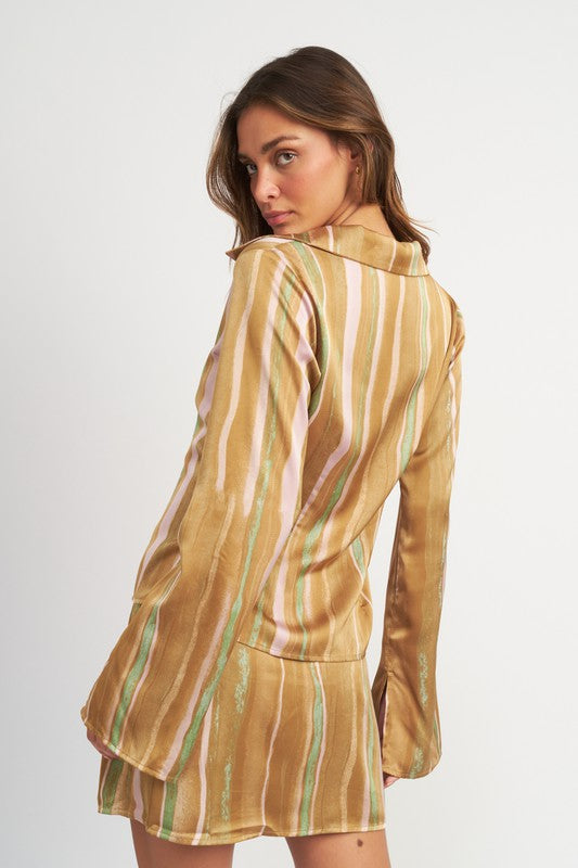 EMORY PARK WIDE SLEEVE STRIPED BLOUSE