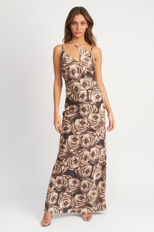 EMORY PARK ASYMMETRICAL NECK MAXI DRESS