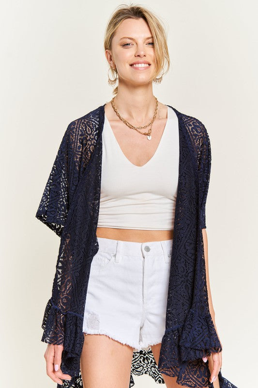 Jade By Jane One Size Lace Kimono Top